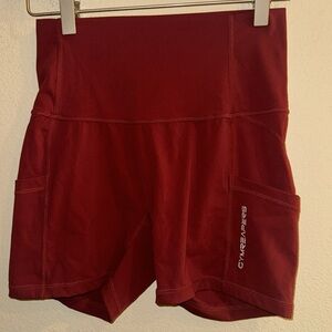 Gymreapers Maroon Athletic Bike Shorts Women’s Size Small‎